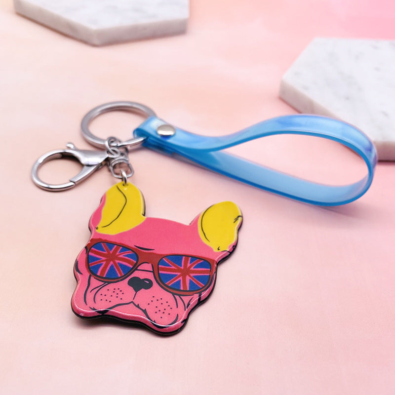 Wholesale Laser Pet Dog Acrylic Keychains