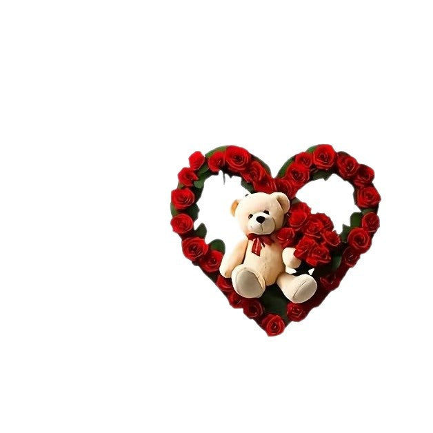 Wholesale Heart shaped  rose Valentine' s Day acrylic earrings