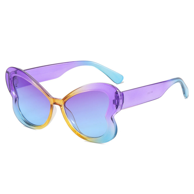 Wholesale Butterfly Shaped Sunglasses Colorful Party Catwalk Sunglasses