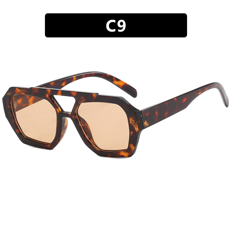 Wholesale of Irregular PC Sunglasses with Double Beams