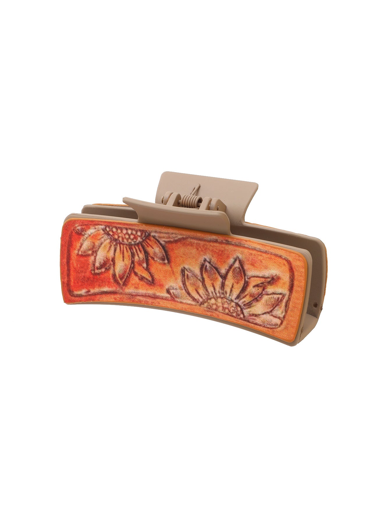 Wholesale Western Style Sunflower Feather Leather Hairpin Shark Clip