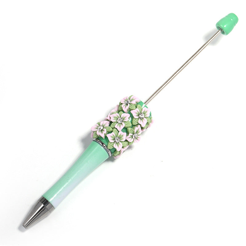 Wholesale Heavy Industry DIY Beadable Pen  Camellia Resin Rose Bead Pen
