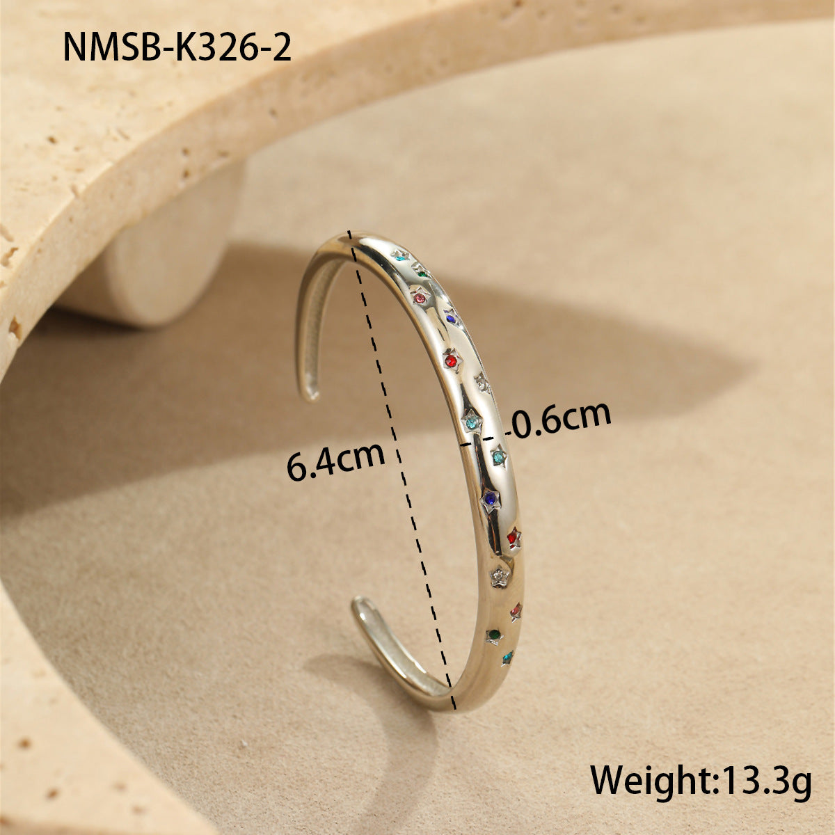 Wholesale Diamond-Encrusted Stainless Steel Bracelet Five-Pointed Star Hand Jewelry