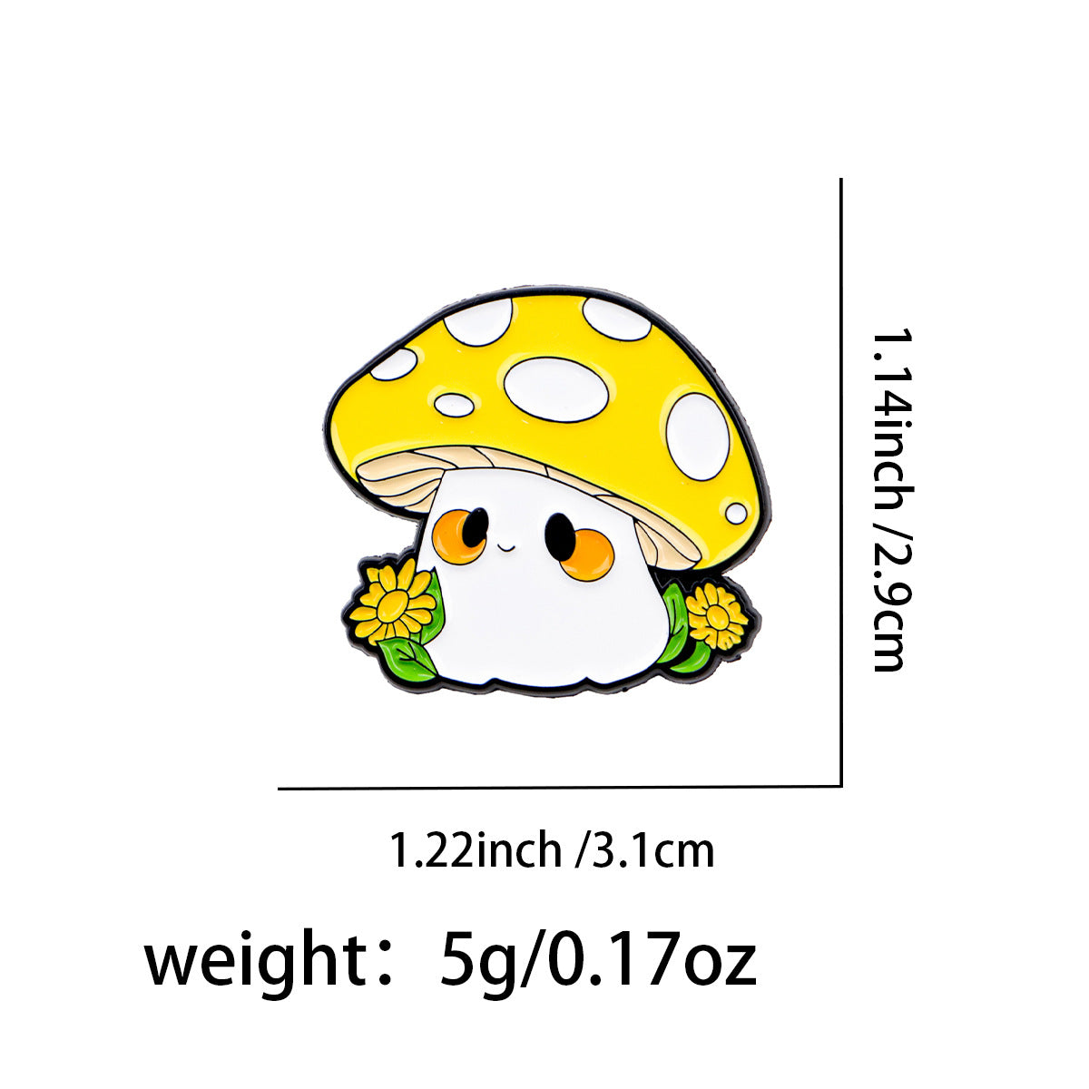 Wholesale Mushroom Brooch Cartoon Metal Badge Accessories