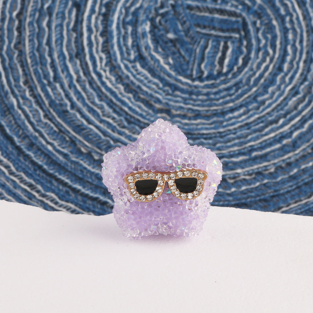 Wholesale 10pcs sugar sunglasses pentagram diamond ball beads