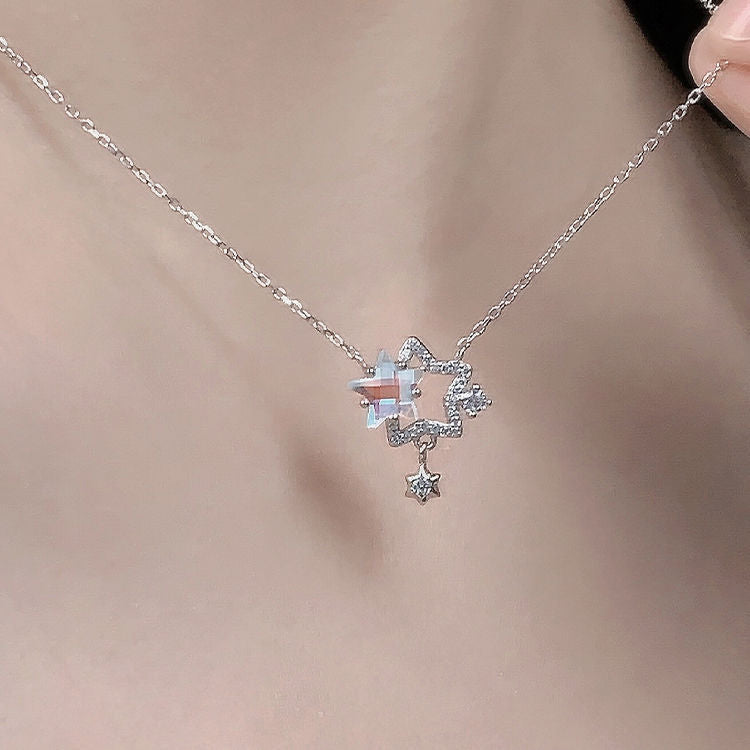 Wholesale Gemini Star Color Necklace Clavicle Chain