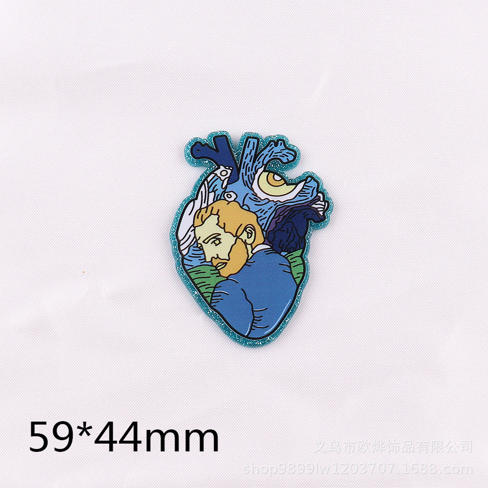 Wholesale 10PCS Heart Medical Sunflower Acrylic DIY Patch