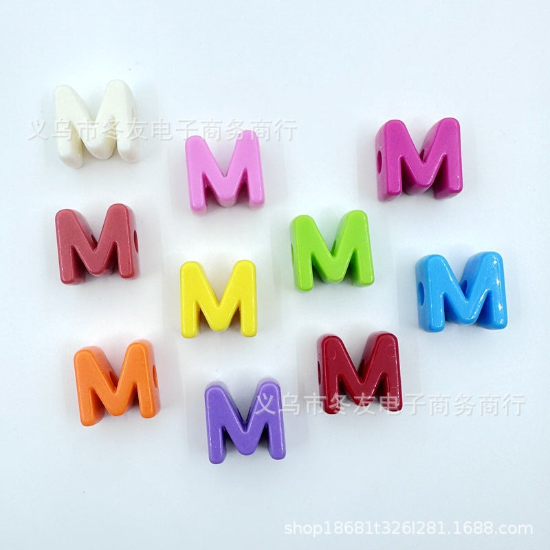 Wholesale  20pcs/pack   Acrylic large-hole letter Letter Beads