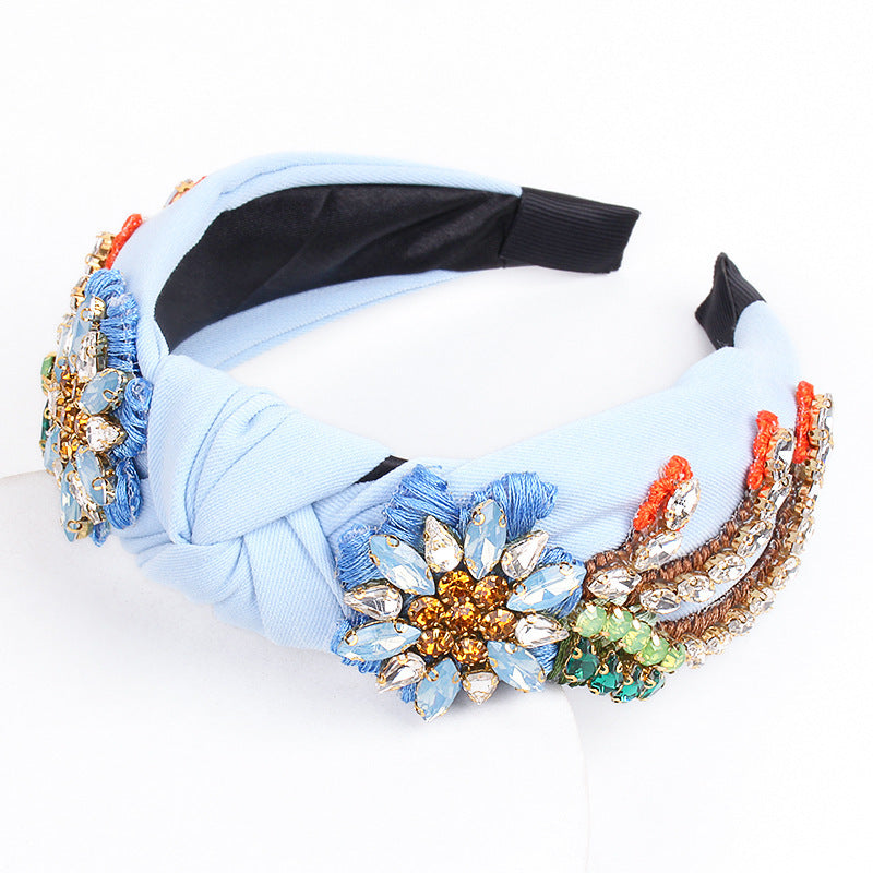 Wholesale new headband women's pearl knotted fabric headband fashion simple temperament headband hair accessories