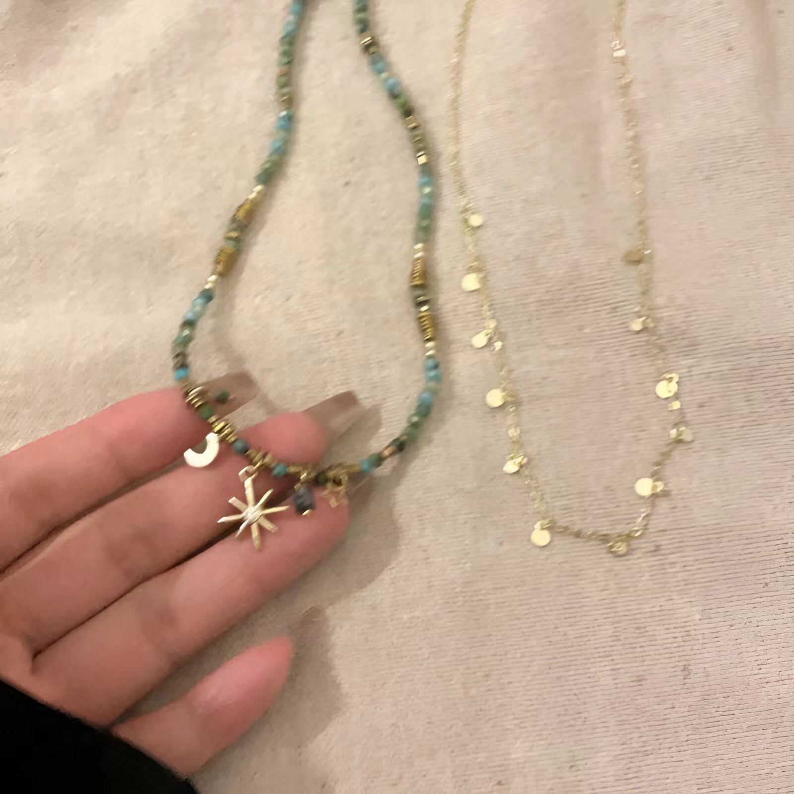 Wholesale Retro star double layer necklace clavicle chain