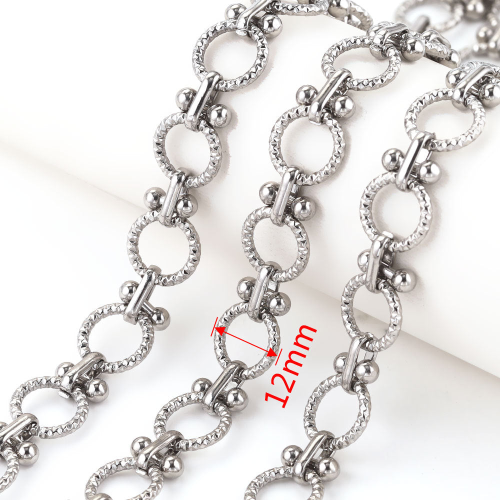 Wholesale 5 rolls - 500 cm various styles of stainless steel punk chain