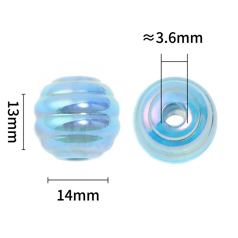 Wholesale 100pcs Acrylic Gold Plated Honey Can with Gold Stripes Round Beads DIY Beads