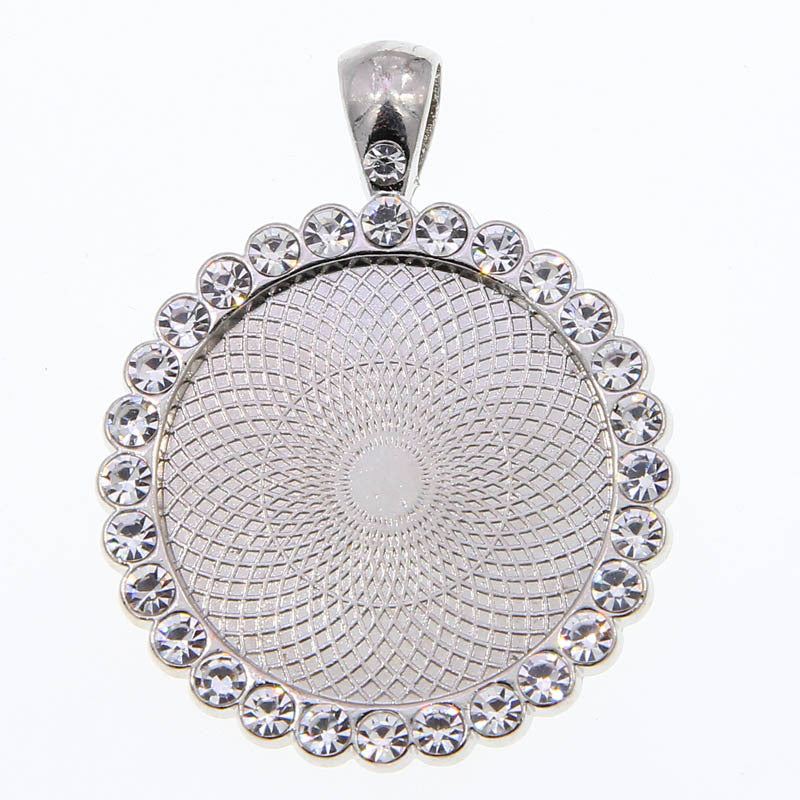 Wholesale100PCS/PACK Alloy 25mm Round Time Gemstone Dot Diamond Base