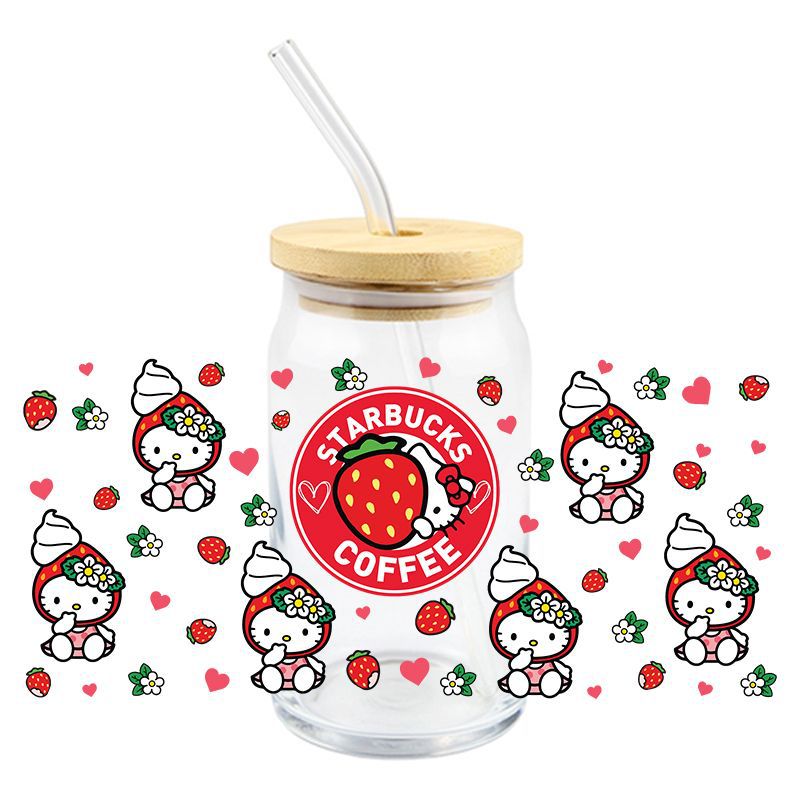 Wholesale 5pcs Cartoon Cute Cat 16oz Cup UV DTF Wraps OLY Exclusive