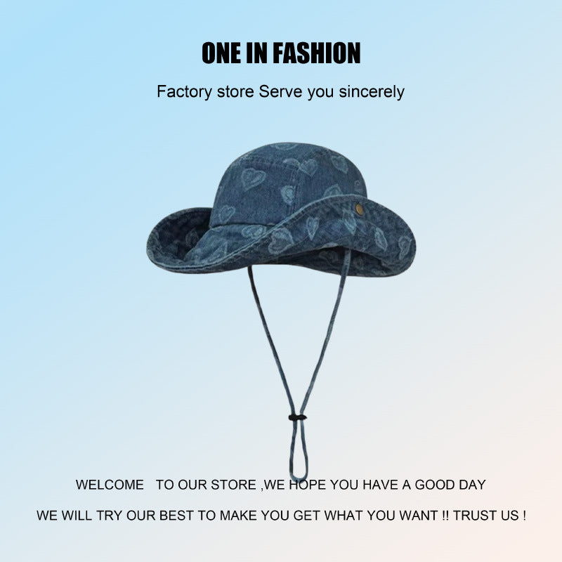 Wholesale Valentine's Day Love Jacquard Denim Fishing Hat