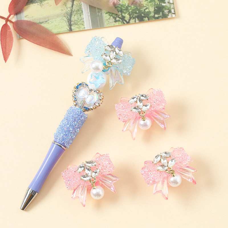 Wholesale 10pcs Heavy Industry Small Chanel Style Cute Bow DIY Beads