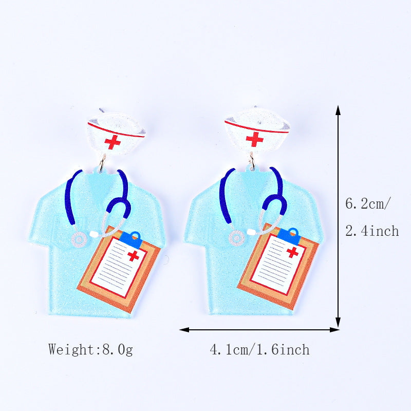 Wholesale Nurses Day nurse uniform earrings
