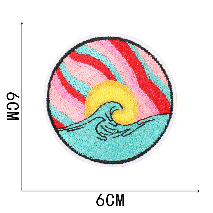 Wholesale New Summer Waves Embroidery Cloth Sticker