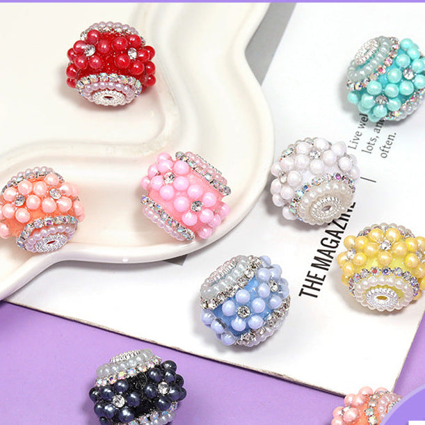 Wholesale 5pcs Five-petal Flower Diamond Bead Ball DIY Jewellery Bead Pen