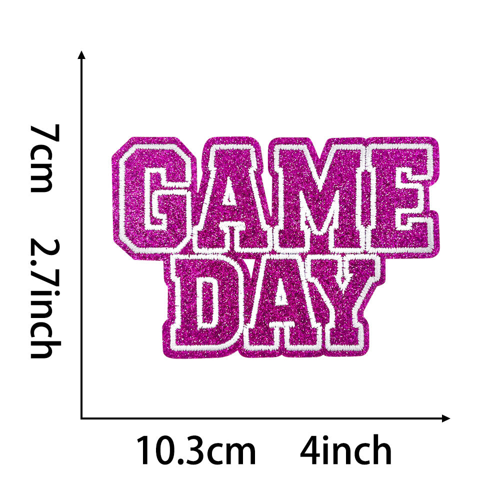 Wholesale Gameday Football Glitter DIY Iron On Embroidered Patch Chic Fashion Accessory For ets Boutique Resale Gift