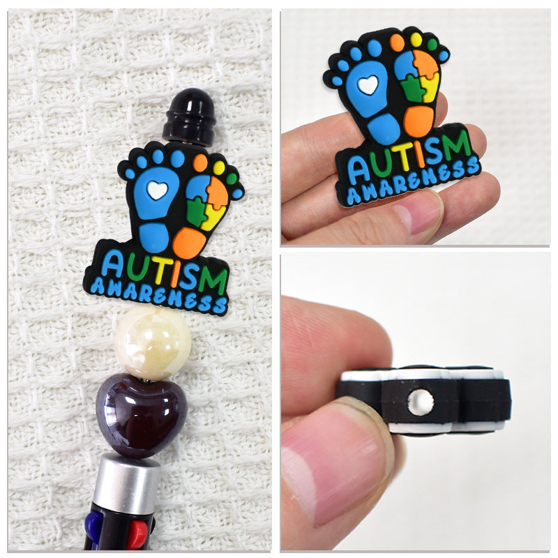 Wholesale Random 100pcs/pack Autism series soft glue double-sided focus beads