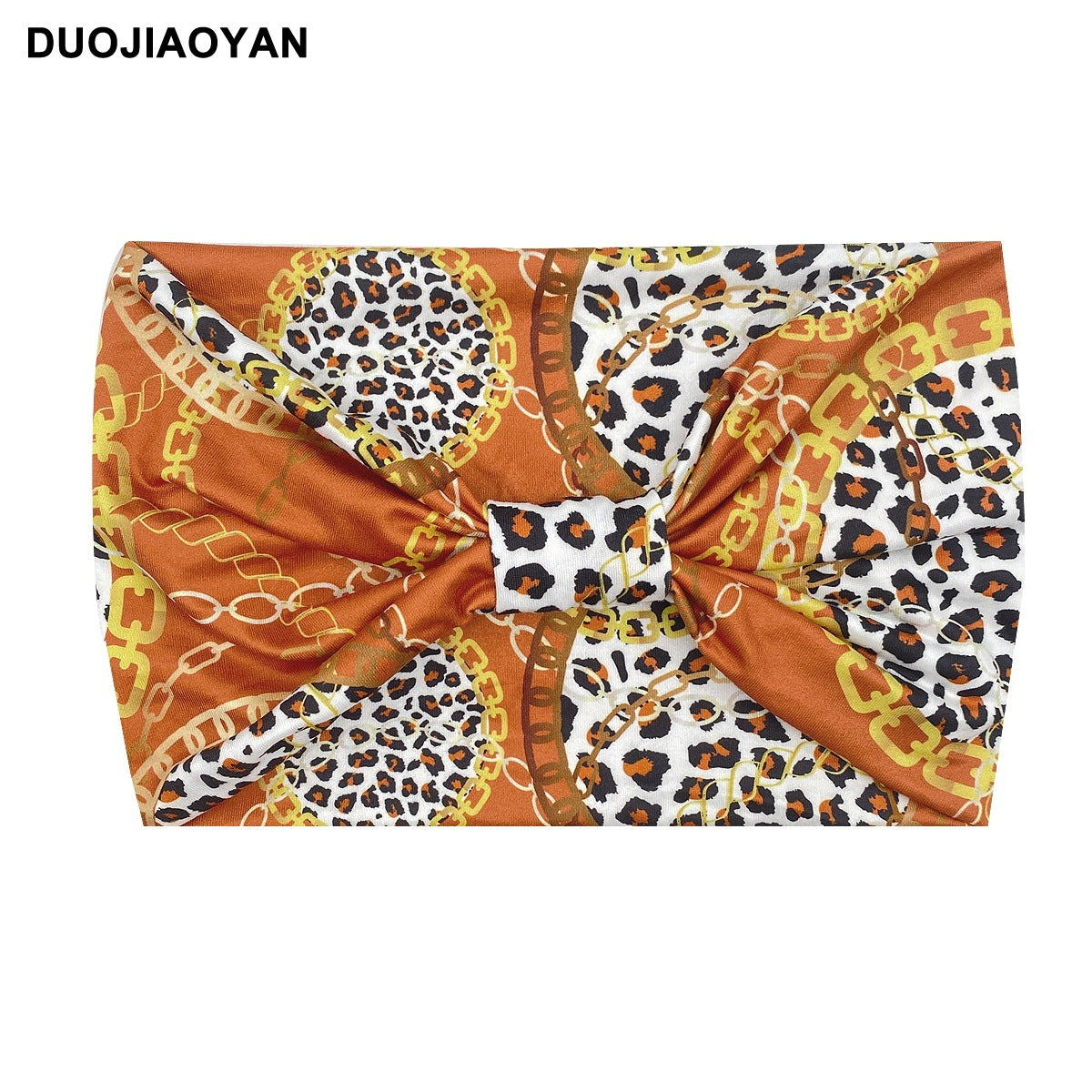 Wholesale Printed Headband Sport Wide Brim Knotted Stretch Bundle Leopard Print Cloth Headband 10pcs