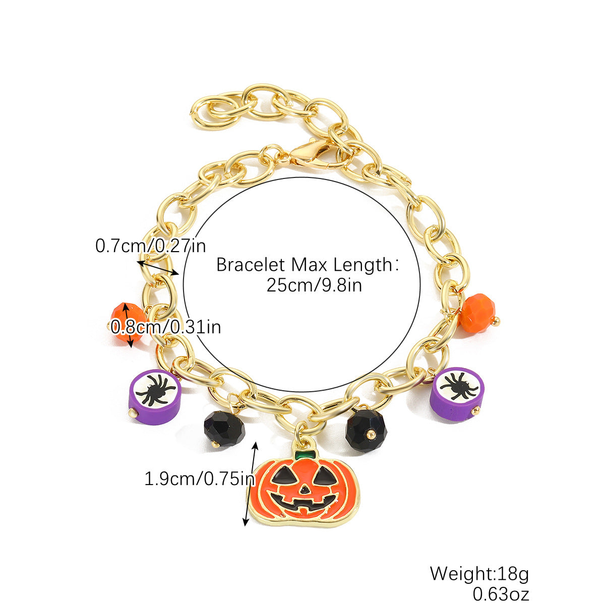 Wholesale Halloween Polymer Clay Skull Pumpkin Beaded Bracelet