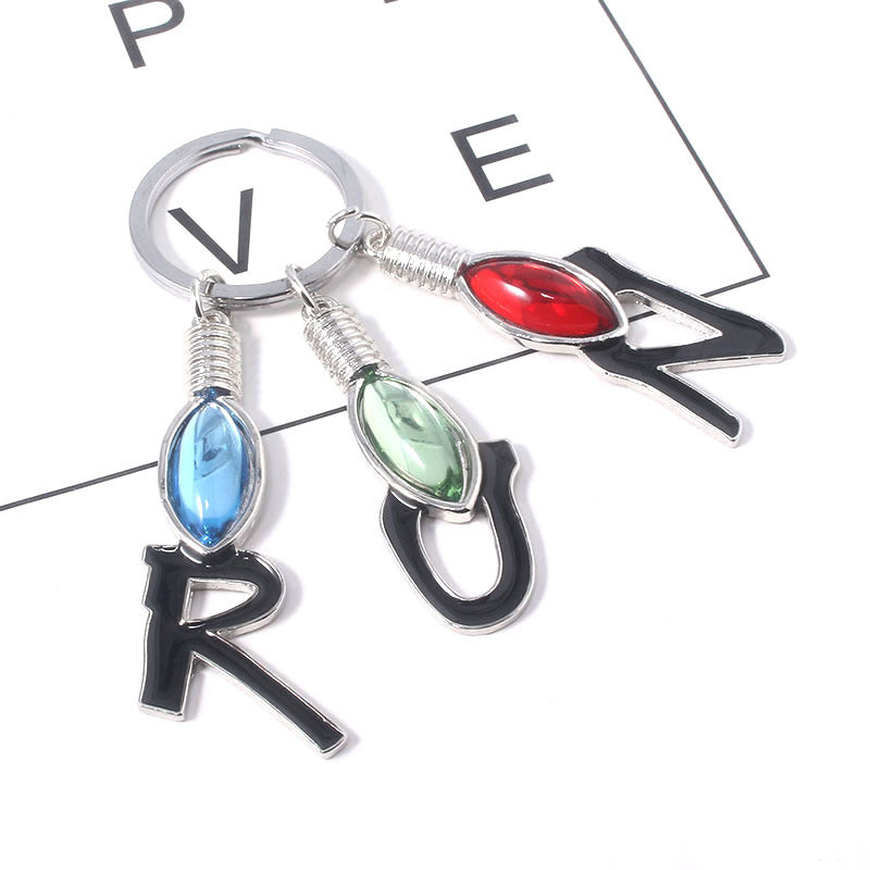 Wholesale Cartoon 26 letter waffle metal keychain OLY Exclusive