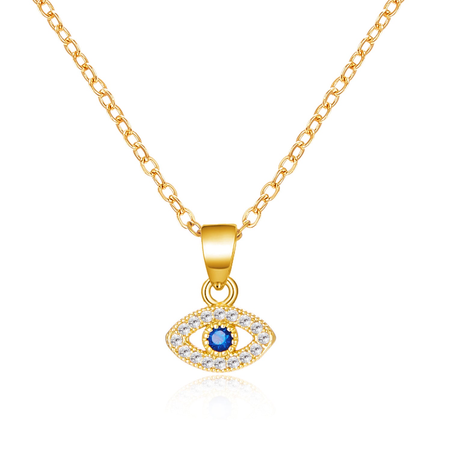 New blue eyes necklace fashion diamond devil's eye pendant necklace clavicle chain