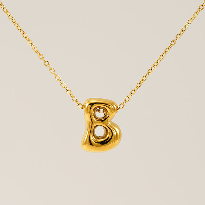 Wholesale Glossy bubble letter necklace for women 26 English letter pendants