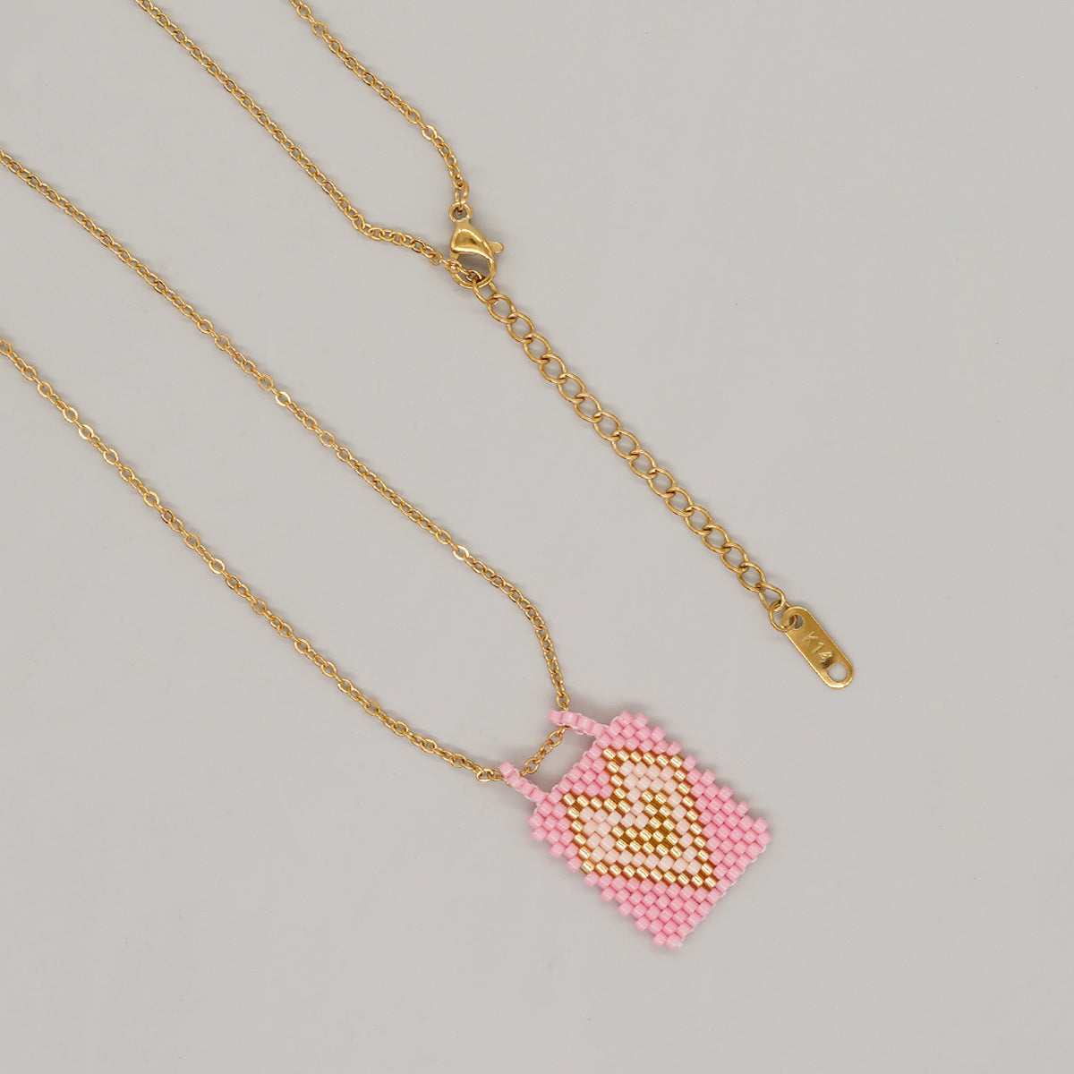 Wholesale Square Tag Rice Bead Necklace