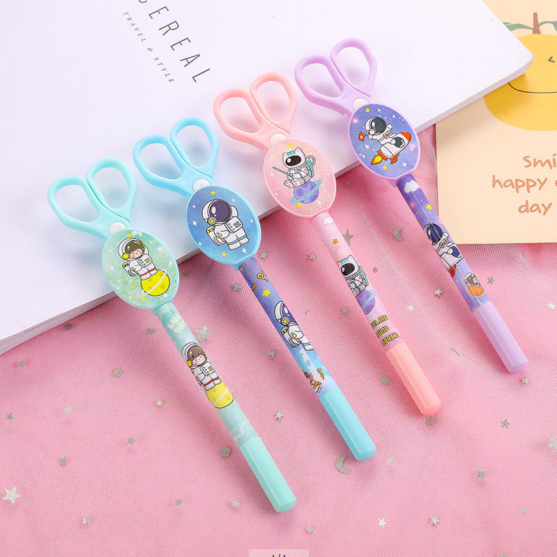 Wholesale Plastic Spaceman Scissors Gel Pen