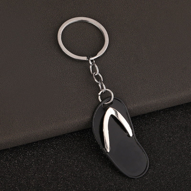 Wholesale Creative Mini Metal Flip Flop Keychain