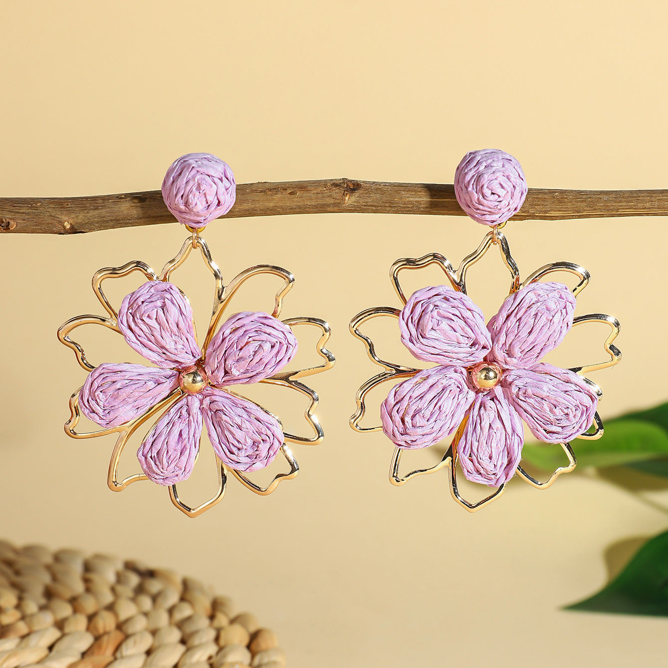 Wholesale Sunflower Handwoven Earrings