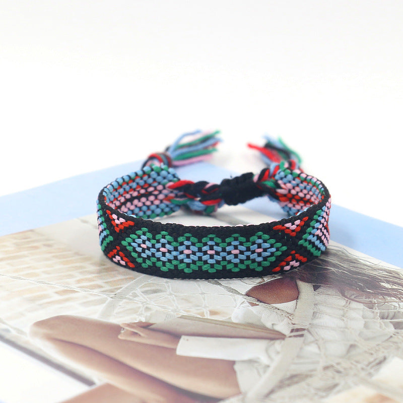 Wholesale Bohemian Colored Woven Polyester Bracelet