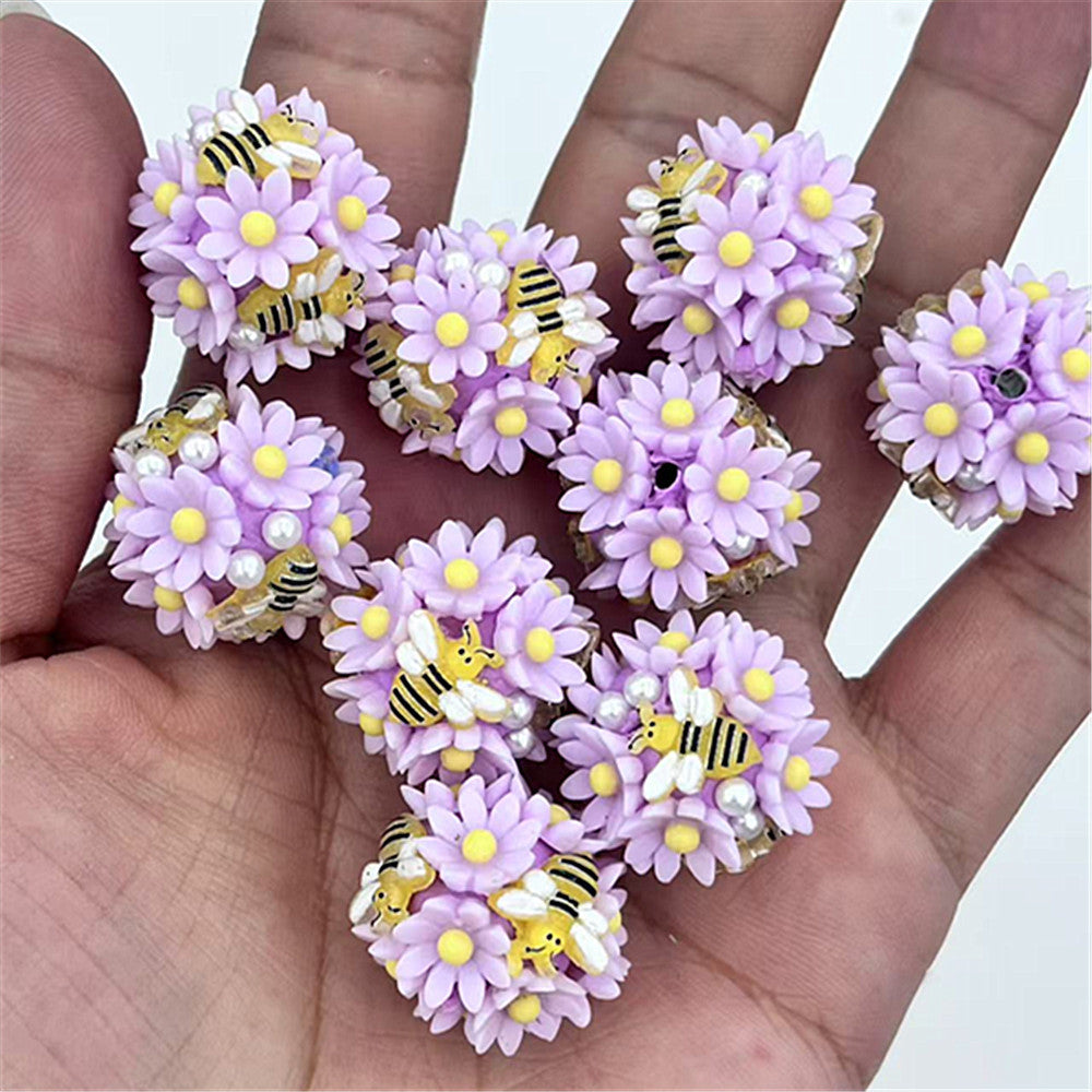 Wholesale 30pcs/pack Heavy clay flower ball DIY beaded accessories