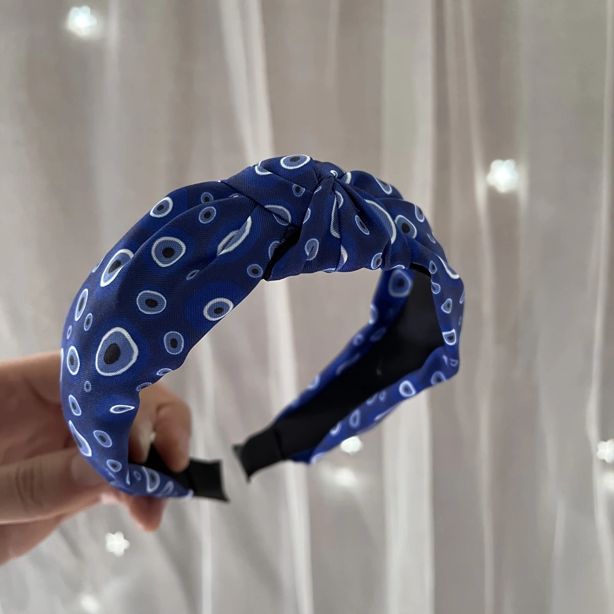 Wholesale Leopard Print Floral Chiffon Cross Elastic Headband