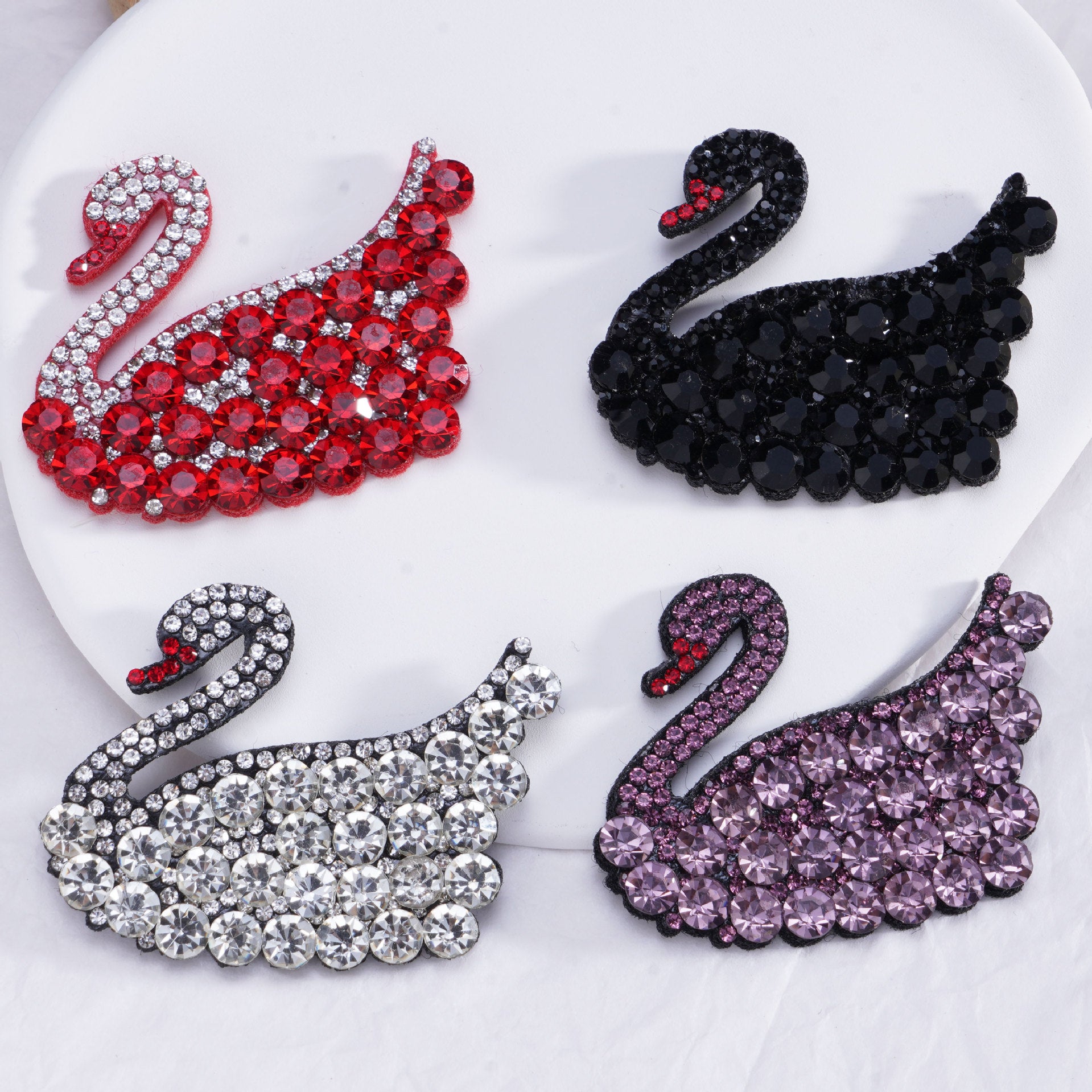 Wholesale Full Diamond Swan Water Diamond Embroidery DIY Patches