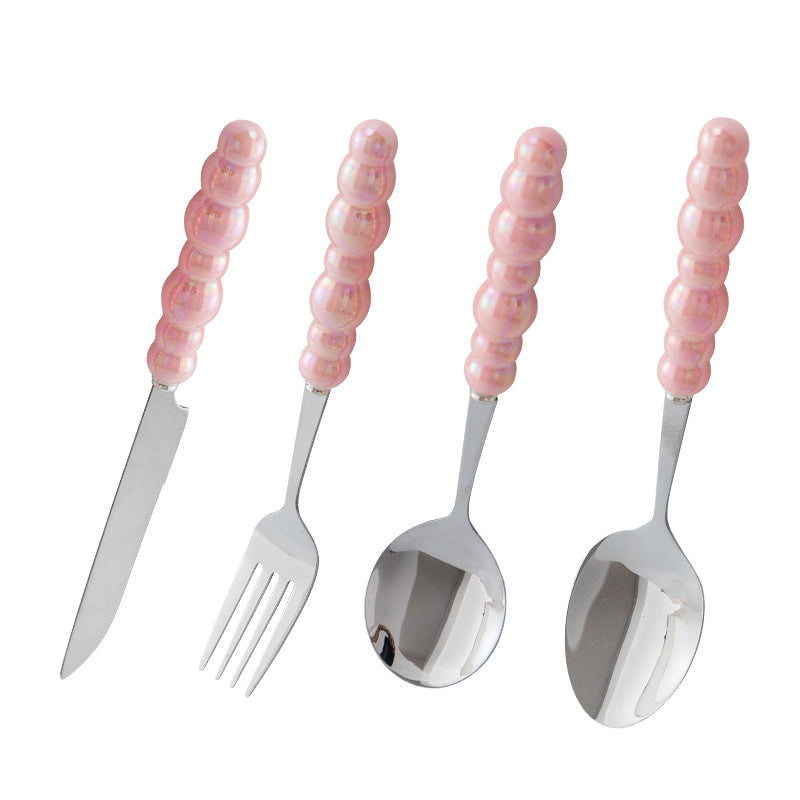 Wholesale Ceramic Pearl Handle Stainless Steel Knives, Forks, and Spoons