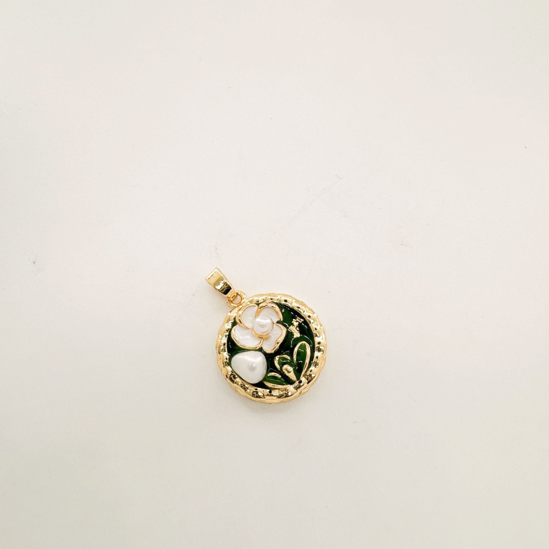 Wholesale 18K Hand painted Oil Painting Series Ancient Technique Enamel Inlaid Natural Pearl Pendant