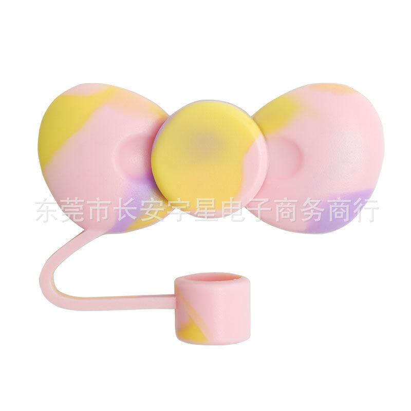Wholesale cute bow straw plug dust cap 10mm straw lid straw accessories