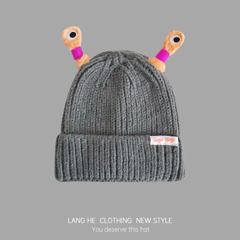 Wholesale Winter Cartoon Funny Eyes and Glowing Tentacles Parent-child Knitted Wool Hat
