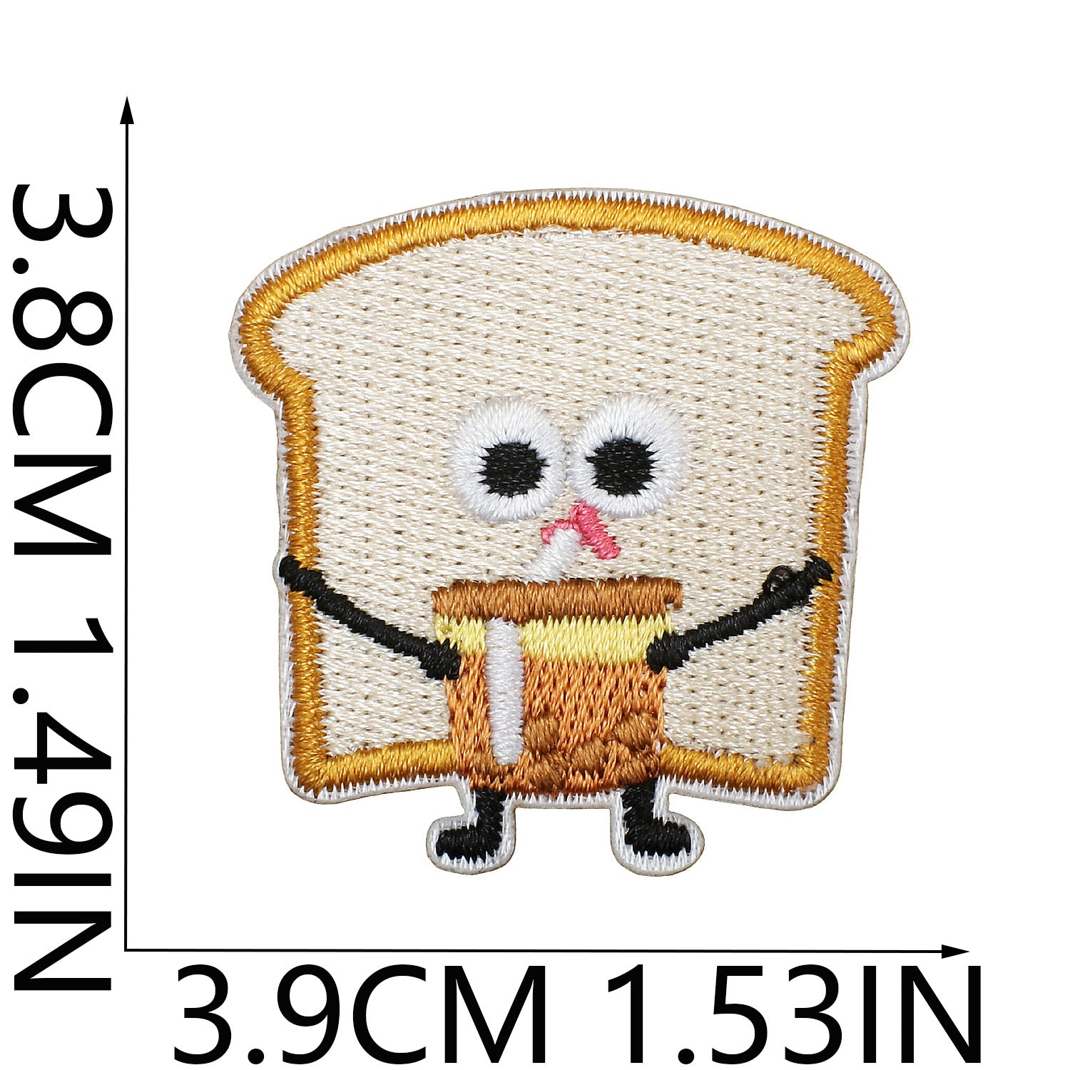 Wholesale Cartoon Matcha Croissant Embroidery Patch For Clothing Hats DIY Craft Decorative Accent