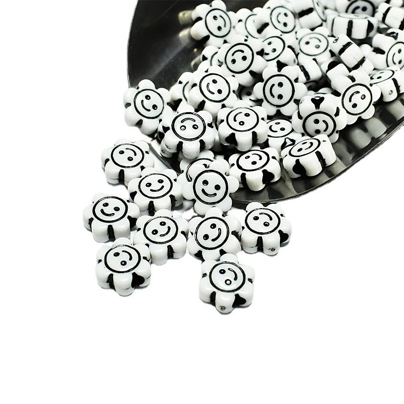 Al por mayor 1700 piezas/paquete de 10 mm acrílico de girasol smiley beads