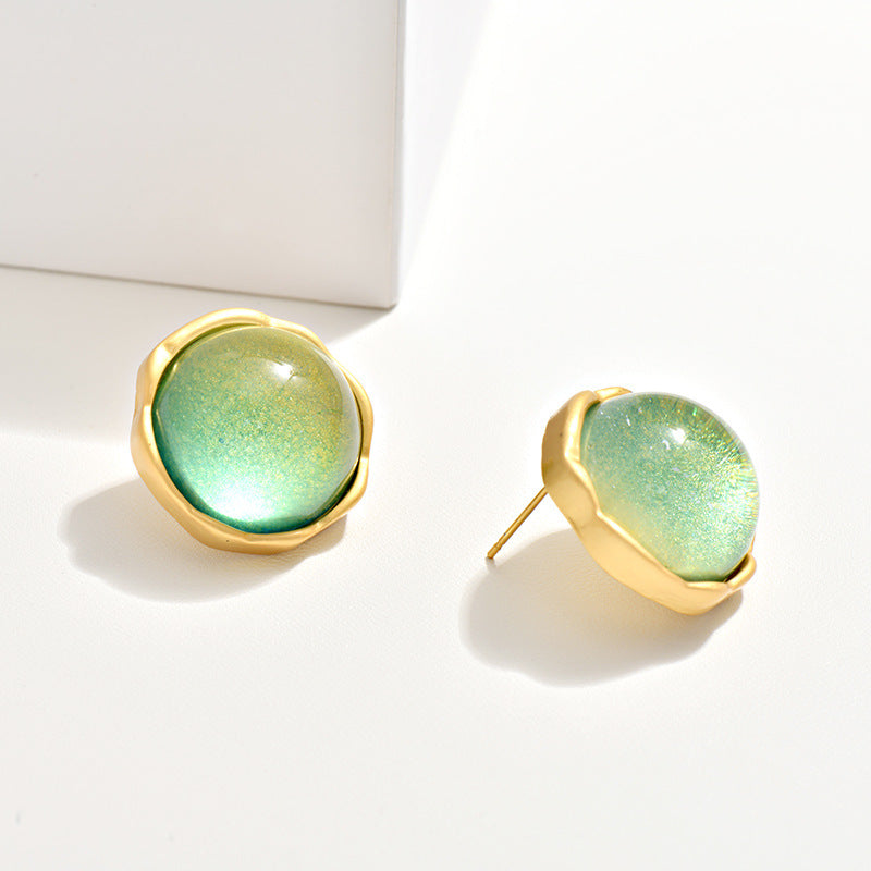 Wholesale Medieval style round flower glass Earrings