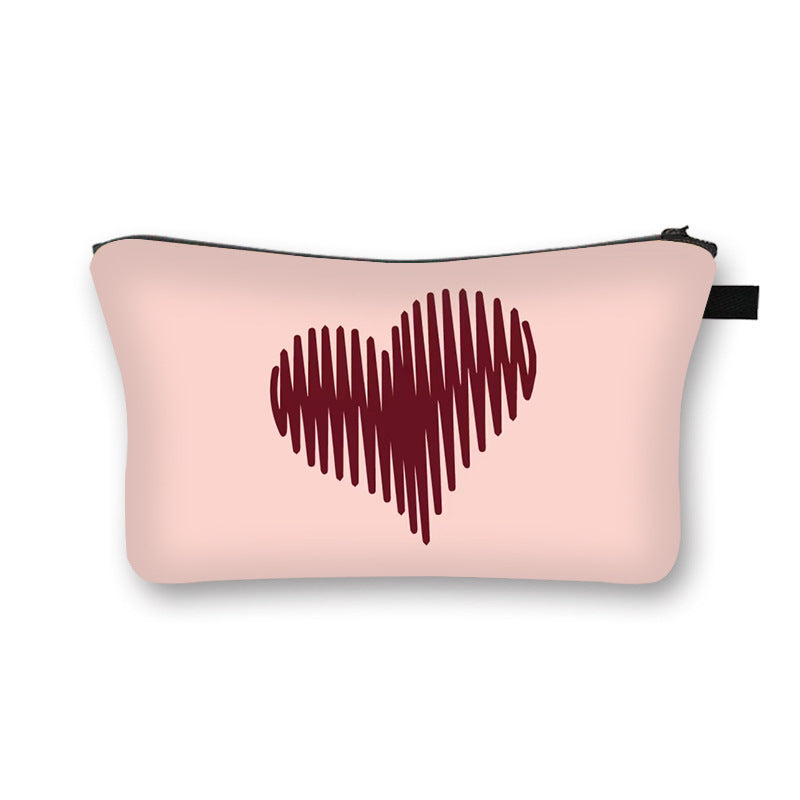 Wholesale new valentine's day love sweet breathable girl makeup bag student storage bag cartoon makeup portable