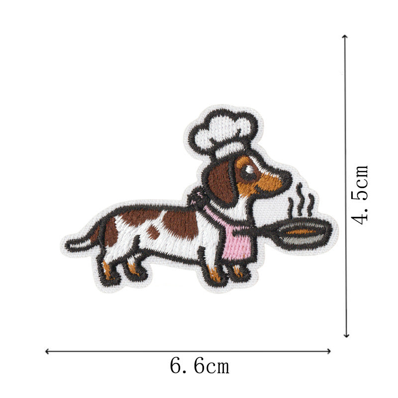 Wholesale Cute Puppy Embroidered Iron On Patches 9 Piece Set For Denim ets School Uniforms DIY Decorative Accent
