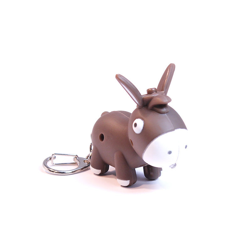 Wholesale Sound and light cartoon donkey keychain