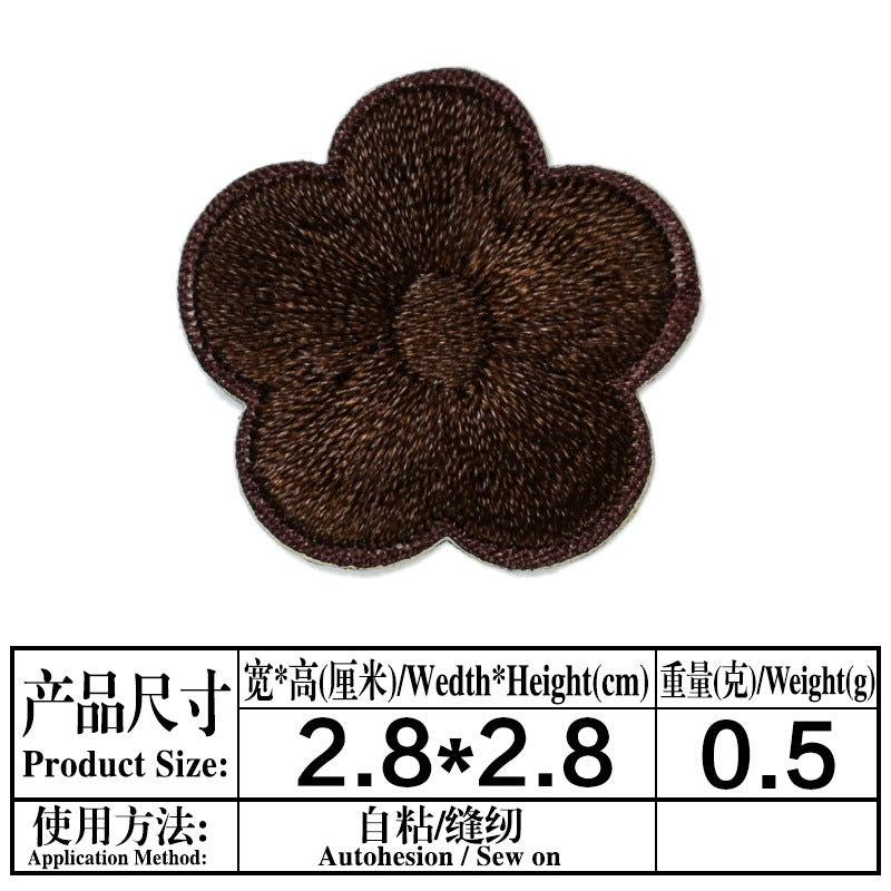 Wholesale Chic Embroidered Plum Blossom Patches Self Adhesive Flower Decorative Accents For Phone Cases Bags ets And Towels