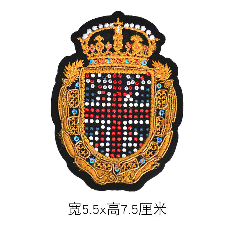 Wholesale Trendy Embroidered Beaded Bee Maple Leaf Shield Brooch Badge Pin For Women Clothing Bag Shoe Hat Decoration